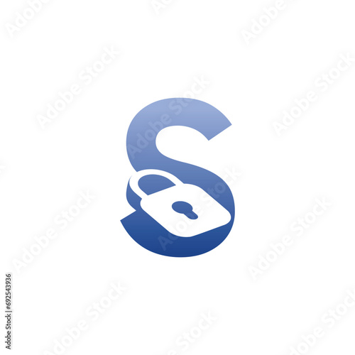 modern initial letter S padlock logo