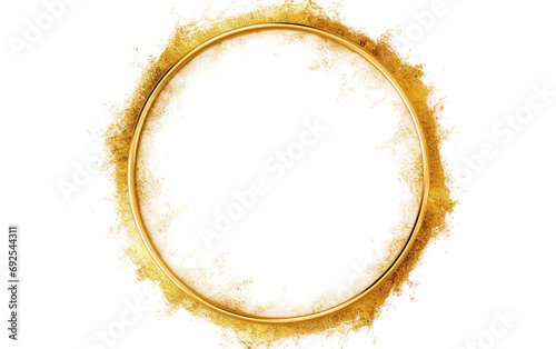 Golden Element Circle Shimmering Radiance on a White or Clear Surface PNG Transparent Background