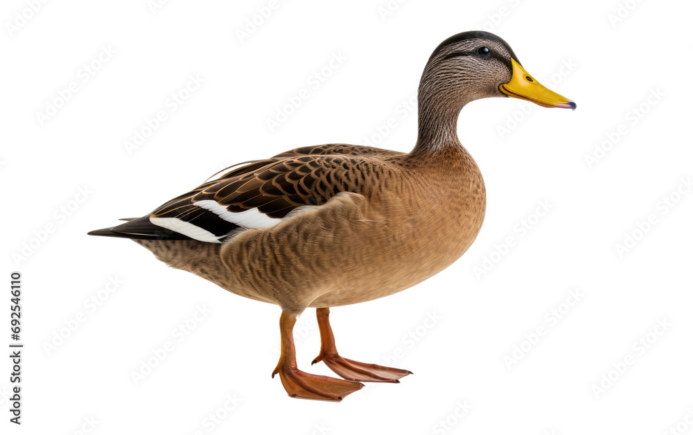 Wild Brown Duck on a White or Clear Surface PNG Transparent Background
