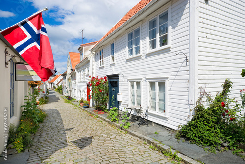Wooden Old Town in Stavanger, Norway photo