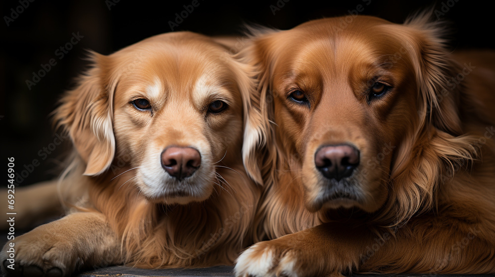 Obraz premium golden retriever puppies HD 8K wallpaper Stock Photographic Image 