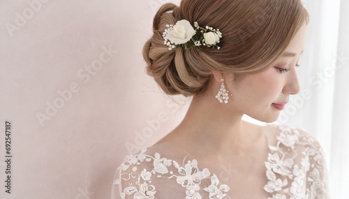 花嫁の美しいまとめ髪 ヘアアクセサリー