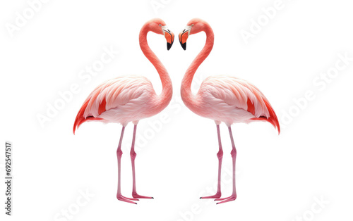 Pink Elegance Flamingos Distinctive Appearance on a White or Clear Surface PNG Transparent Background © Usama