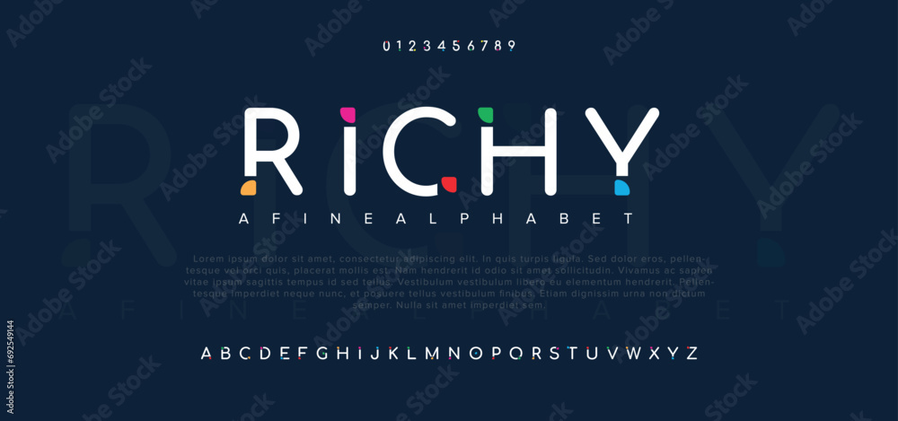 Richy crypto colorful stylish small alphabet letter logo design. - obrazy, fototapety, plakaty 