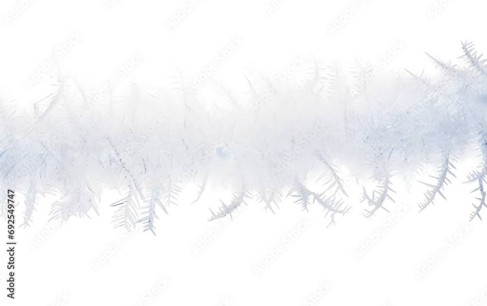Fototapeta premium Frosty Snow Winters Cold Embrace on a White or Clear Surface PNG Transparent Background