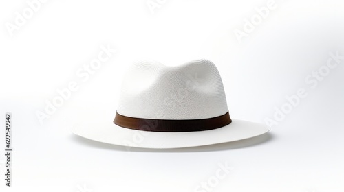 White Retro Fedora Hat Against a Clean White Background.