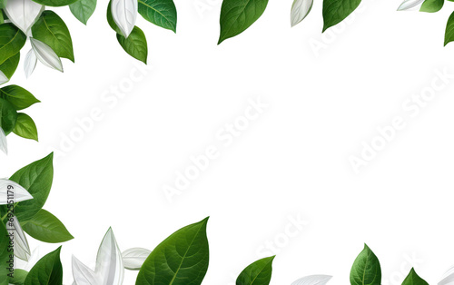Encompassing Leaves Natures Framed Beauty on a White or Clear Surface PNG Transparent Background