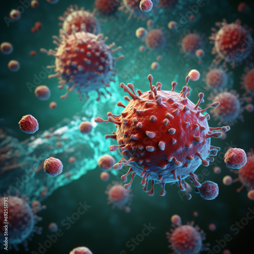 Bio cell Red blood cell immune cell close-up HD illustration