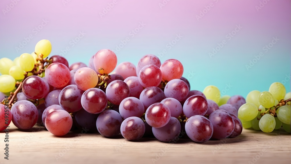 grapes fruit position pastel background Generative AI