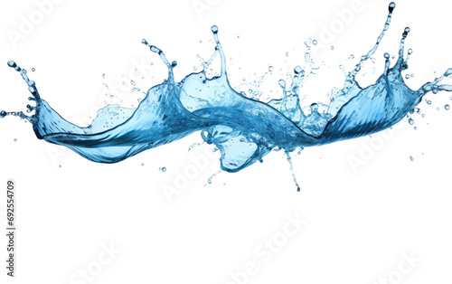 Liquid Impact Elemental Dance of Water on a White or Clear Surface PNG Transparent Background