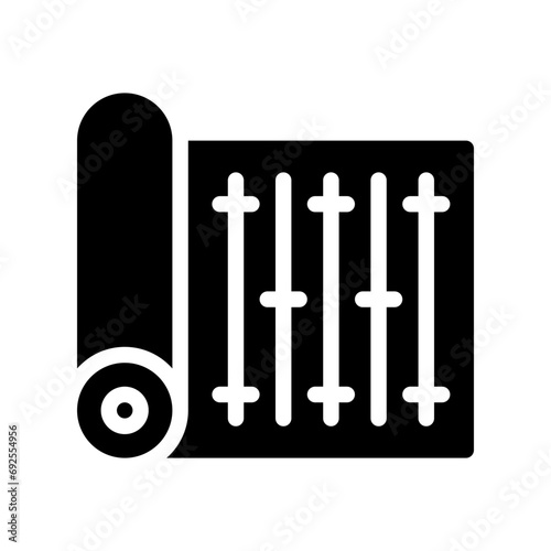 yoga mat glyph icon
