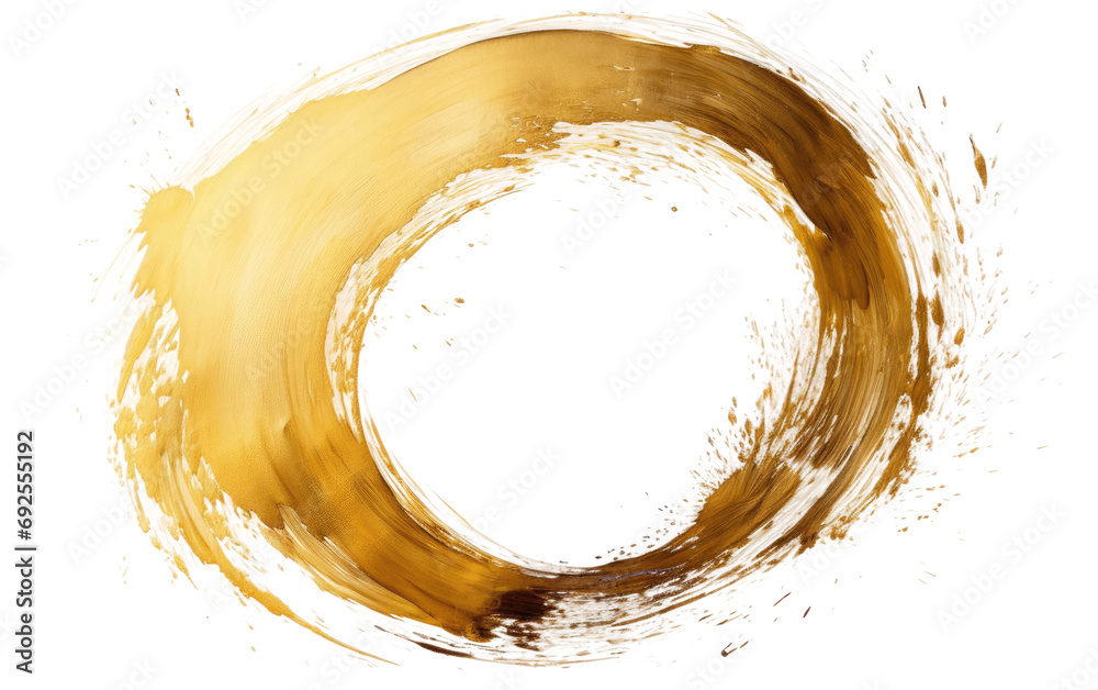 Brushs Mastery Gleaming Gold Circle on a White or Clear Surface PNG Transparent Background - obrazy, fototapety, plakaty 