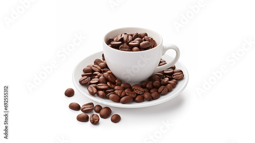 coffee bean chocalate coffee cup white background