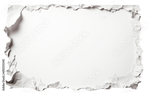 Blank Canvas Torn Paper Beginnings on a White or Clear Surface PNG Transparent Background photo