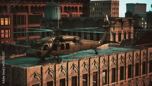Military helicopter in New York City photo