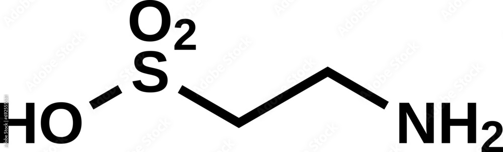 Taurine structural formula, vector illustration Taurine structural formula, vector illustration
