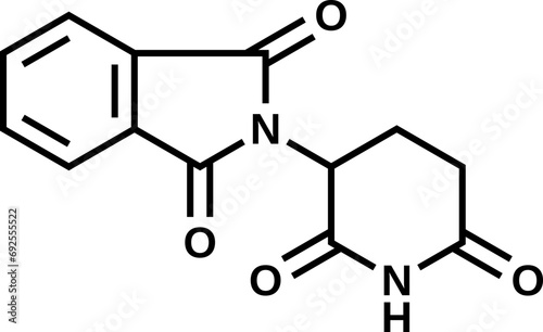 Thalidomide structural formula, vector illustration