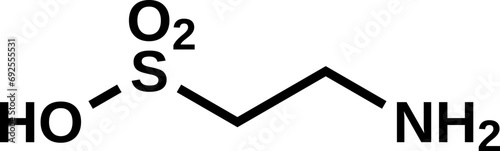 Taurine structural formula, vector illustration