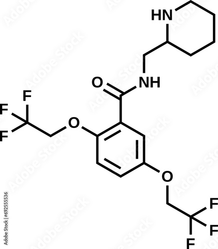 Flecainide structural formula, vector illustration photo