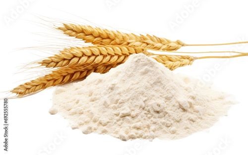 Culinary Foundation White Wheat Flour on a White or Clear Surface PNG Transparent Background photo