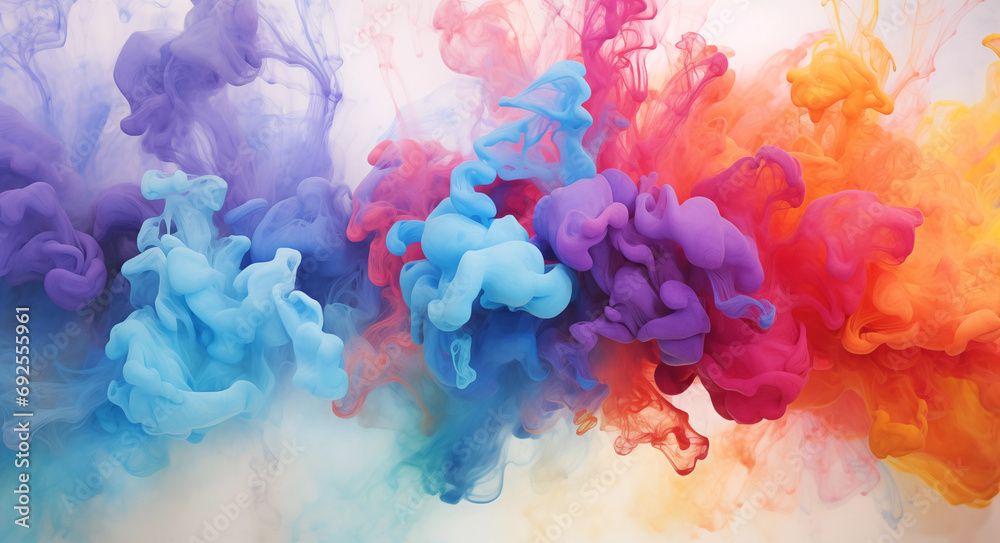 Fototapeta premium Abstract background of colorful ink vapor in the style of vibrant
