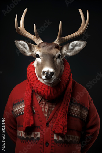 Świąteczny renifer w sweterku