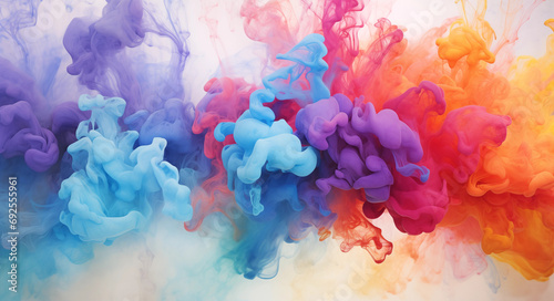 Abstract background of colorful ink vapor in the style of vibrant