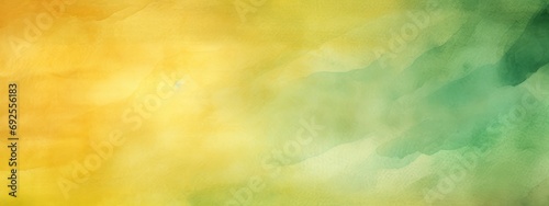 Watercolor art background. Old paper. Yellow and green texture for cards, flyers, poster, banner.	