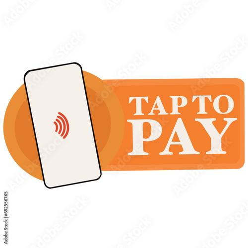 Tap to pay cashless icon badge sticker vector