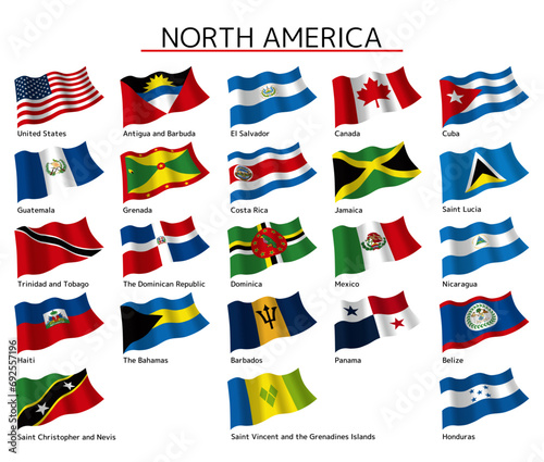 北アメリカ地域の国旗_英語表記