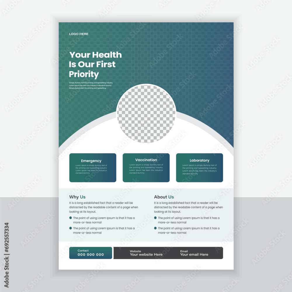 Medical Flyer Or Dl Flyer And Rack Card Design Template and Medical Brochure Design