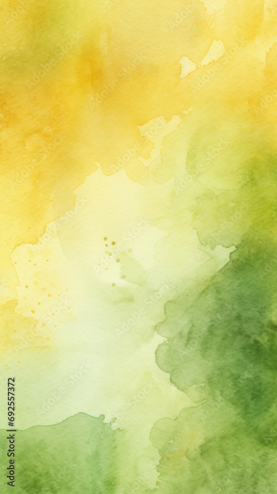 Watercolor art background. Old paper. Yellow and green texture for cards, flyers, poster, banner.	