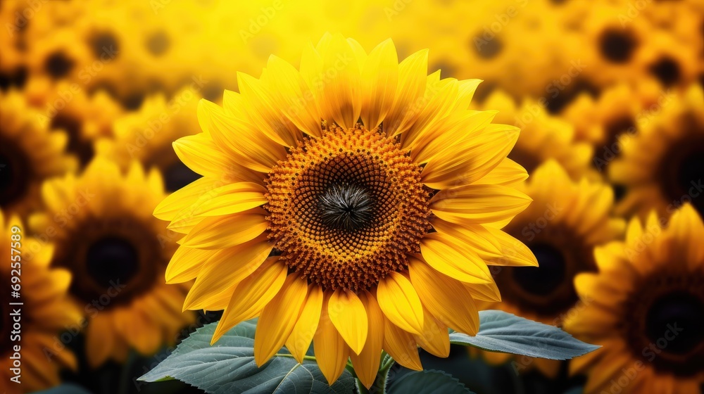 Fototapeta premium Sunflower image. Generative AI