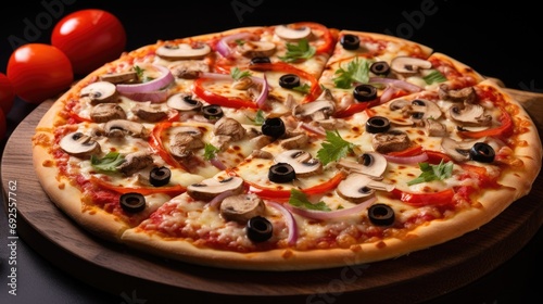Vegetarian pizza cutout. Generative AI