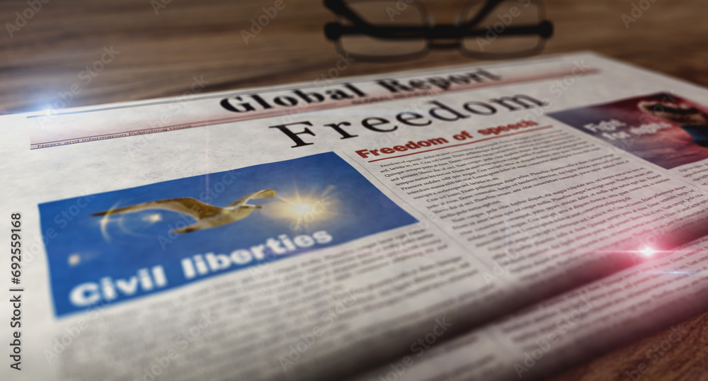 Obraz premium Freedom newspaper on table