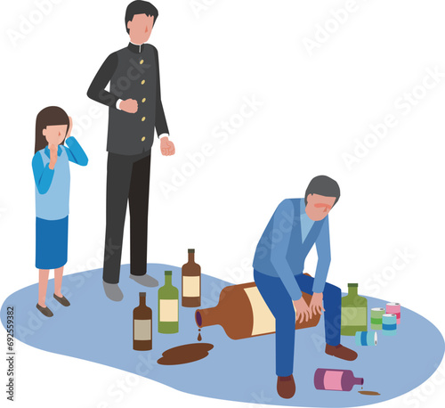 アルコール依存症の父親と子ども