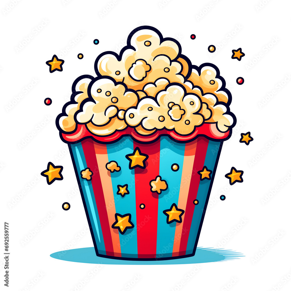 a cartoon of a popcorn