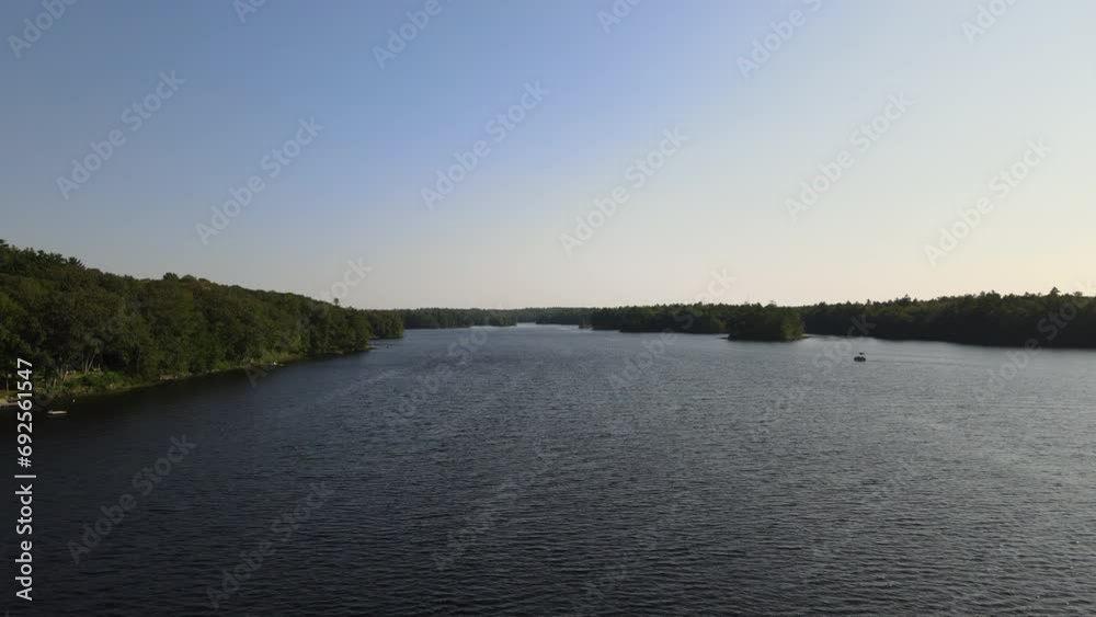 Drone view of Maine Lake in Nobleboro, Maine, U.S. Drone view of Maine Lake in Nobleboro, Maine, U.S.