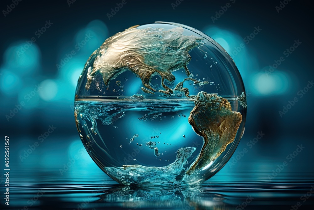 Water world international day abstract illustration - obrazy, fototapety, plakaty 