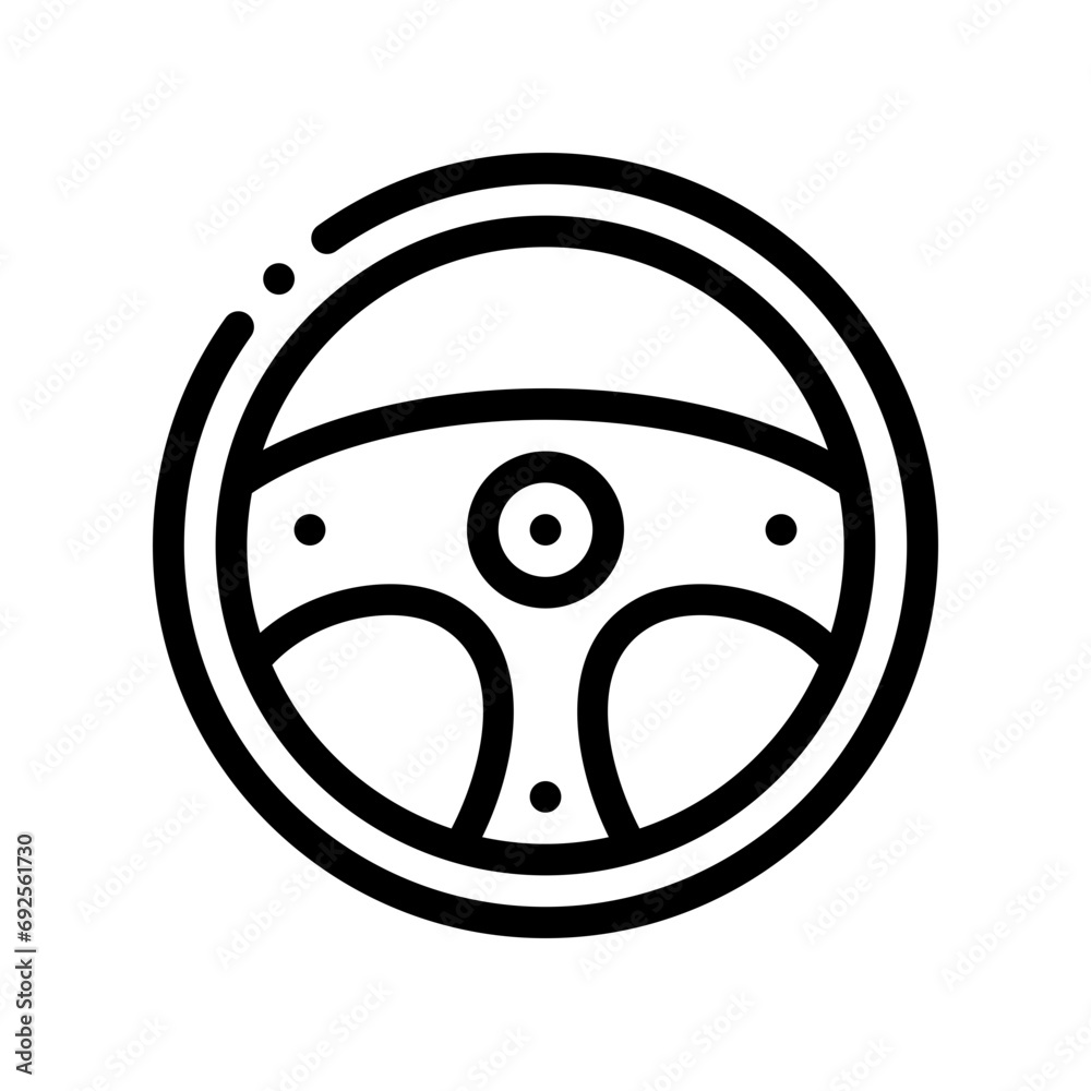 steering wheel line icon