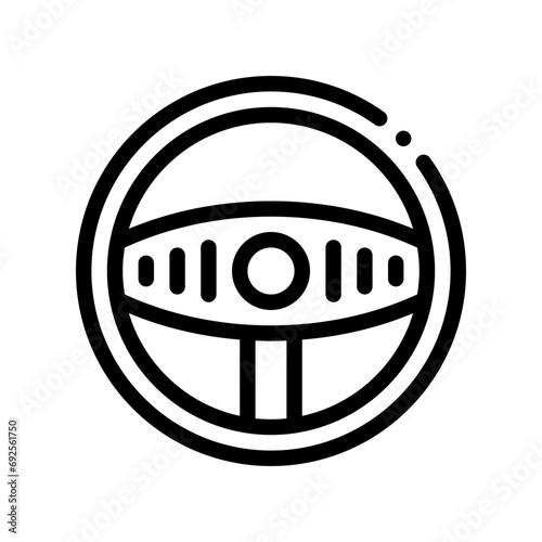 steering wheel line icon