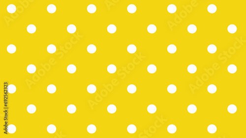 Yellow seamless pattern with white polka dot	 photo