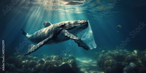 Emphasize the importance of keeping the oceans clean for whales and other marine life. photo