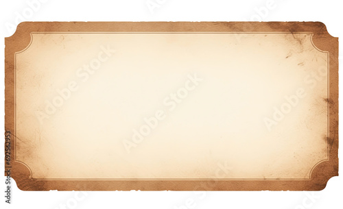 Blank vintage label isolated on transparent background