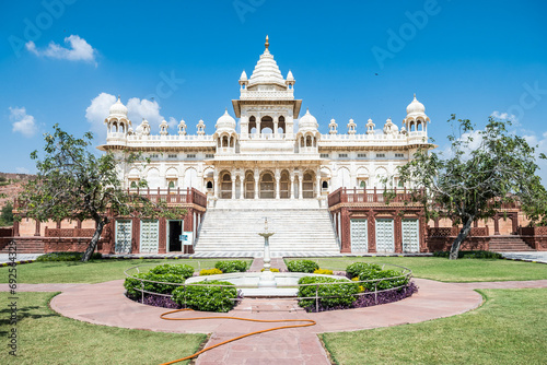 views of Jaswant Thada white palace in jodphur, india