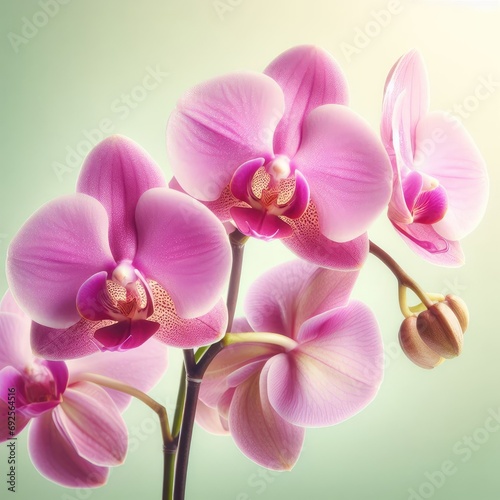 pink orchid on a white background 