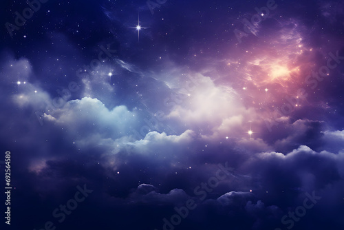Clouds in the sky at night background.