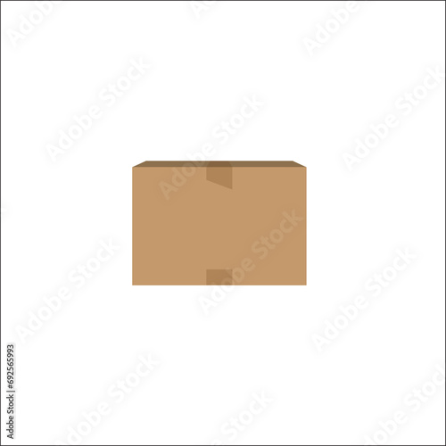 Box. Door-to-door delivery. Delivery of the box. Box emblem.