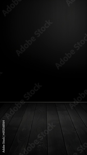 Empty black studio room  black wood product background  mockup model for display