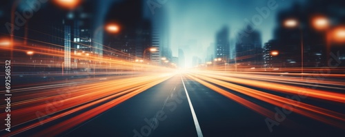 blurred traffic background banner at night © Andrey